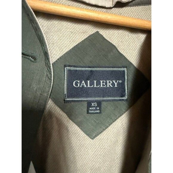 VTG Gallery Hooded Parka Jacket Women’s XS Olive Green Lightweight Utility Coat - Picture 3 of 5